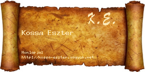 Kossa Eszter névjegykártya